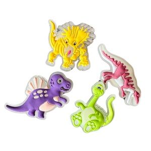 4 pack of GLOW IN THE DARK dinosaur croc charms!!